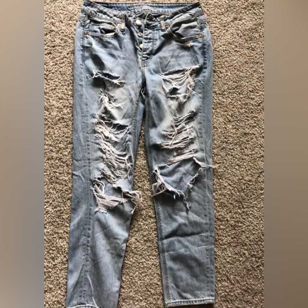 American Eagle Outfitters Ripped Light Blue Skinny Jeans